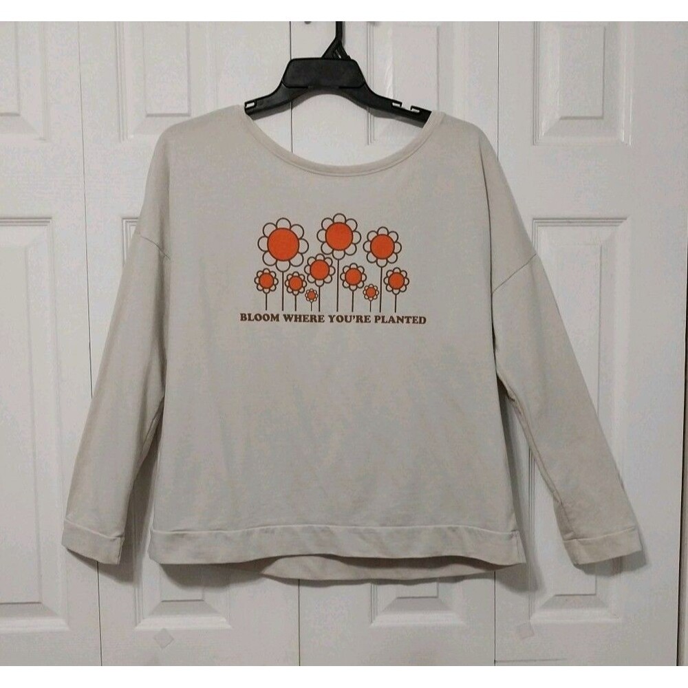 Next Level Long Sleeve Shirt Retro Flower Bloom Where You're Planted Womans XXL
